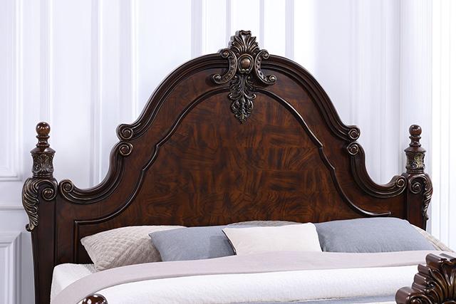 Francione Bed Chrome & Cherry - Visions in Furniture (La Mirada, CA)