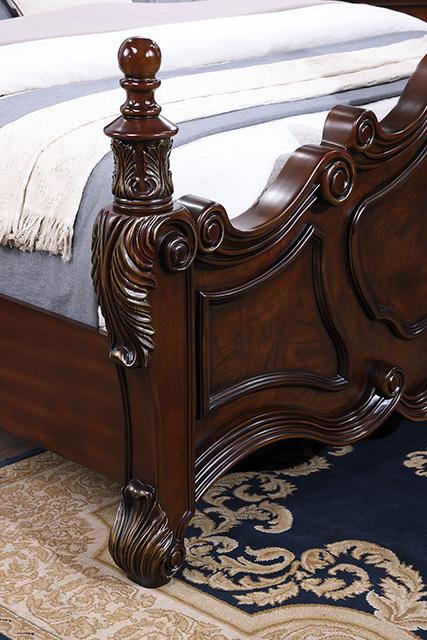 Francione Bed Chrome & Cherry - Visions in Furniture (La Mirada, CA)