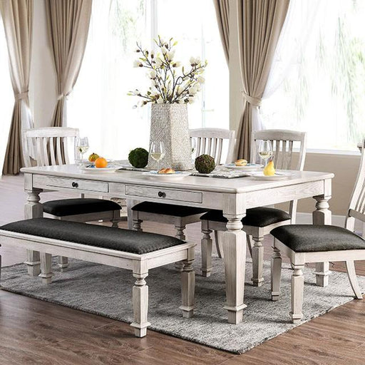 Georgia 6 Pc Dining Table Set with Bench - Visions in Furniture (La Mirada, CA)