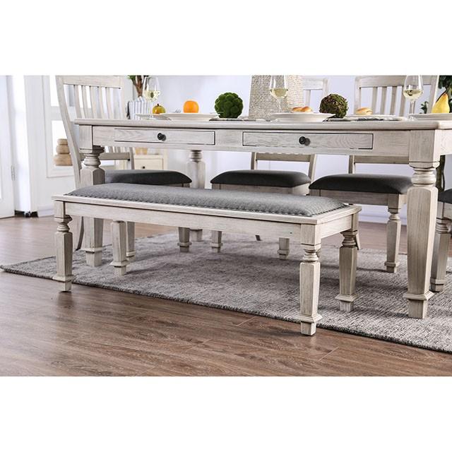 Georgia Antique White/Gray Dining Table - Visions in Furniture (La Mirada, CA)