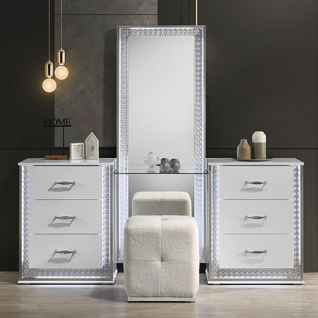 Hazeline Vanity Set with Stool - Visions in Furniture (La Mirada, CA)
