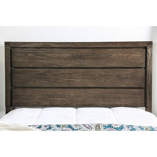 Rexburg Wire-Brushed Rustic Brown E.King & Full Bed - Visions in Furniture (La Mirada, CA)