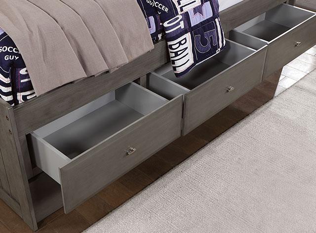 TIBALT Twin DayBed w/ Trundle, Dark Gray - Visions in Furniture (La Mirada, CA)