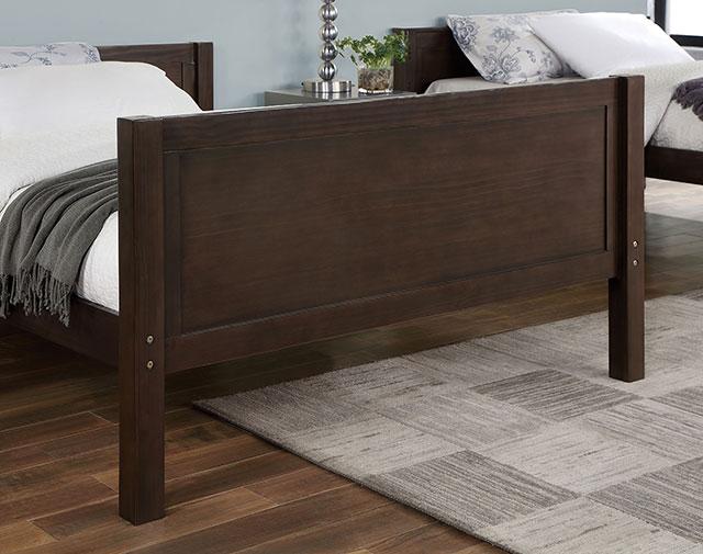 STAMOS Full/Full, Twin/Full, & Twin/twin Bunk Bed, Walnut - Visions in Furniture (La Mirada, CA)