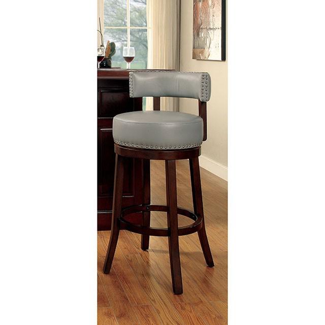 SHIRLEY Dark Oak/Gray 29" Bar Stool - Visions in Furniture (La Mirada, CA)
