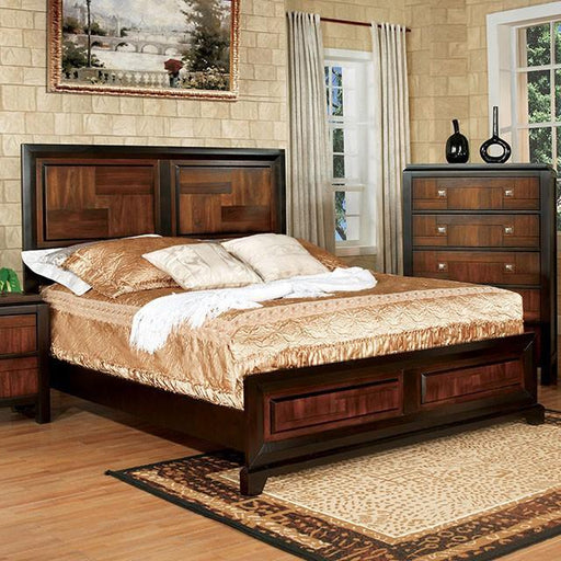 Patra Acacia/Walnut Queen Bed - Visions in Furniture (La Mirada, CA)