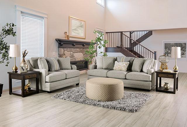 STEPHNEY Loveseat, Gray/Gold - Visions in Furniture (La Mirada, CA)