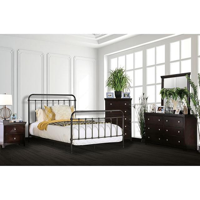 IRIA Dark Bronze Cal.King & E.King Bed - Visions in Furniture (La Mirada, CA)