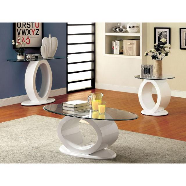 LODIA III White Coffee Table, White - Visions in Furniture (La Mirada, CA)
