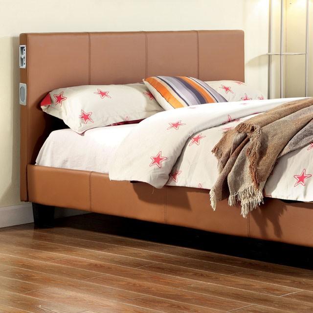 Evans E.King & Cal.King Bed Espressso, White, & Camel - Visions in Furniture (La Mirada, CA)