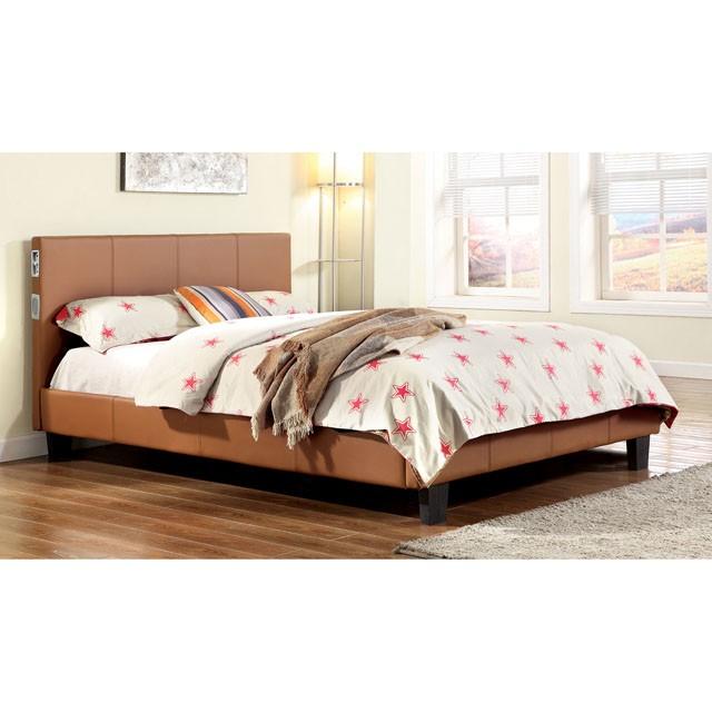 Evans E.King & Cal.King Bed Espressso, White, & Camel - Visions in Furniture (La Mirada, CA)