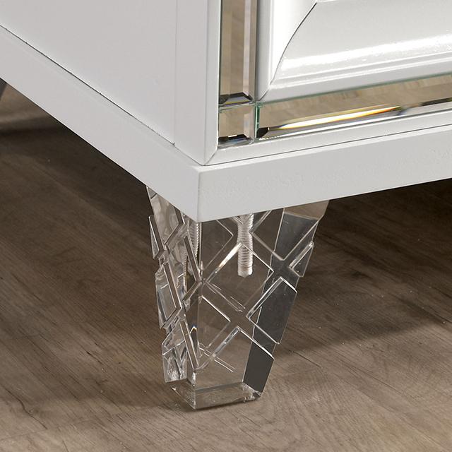 EMMELINE Night Stand w/ USB, White - Visions in Furniture (La Mirada, CA)