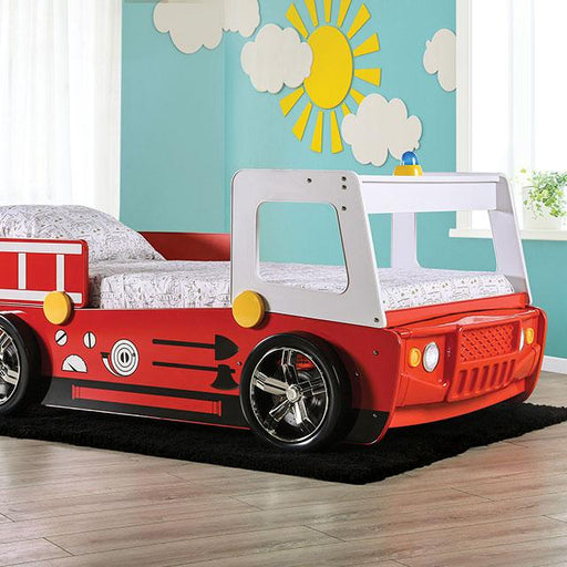 FIERSTALL Twin Bed, Red - Visions in Furniture (La Mirada, CA)