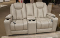 Elevate Edges Glider Reclining Loveseat with Console - Visions in Furniture (La Mirada, CA)