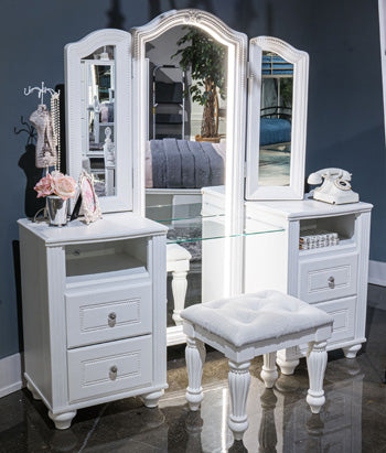 Kozlani Vanity with Mirror - Visions in Furniture (La Mirada, CA)