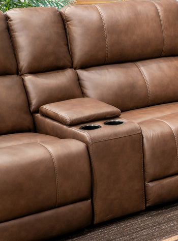 Bleckley Power Reclining Sectional Loveseat with Console - Visions in Furniture (La Mirada, CA)