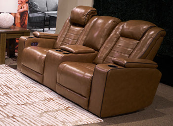 Gruaro Power Reclining Loveseat with Console - Visions in Furniture (La Mirada, CA)