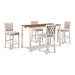 AMY  60" COUNTER TABLE+CHAIRS W/STG  (5 PC)  -2 TONE BISQUE - Visions in Furniture (La Mirada, CA)