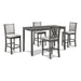 AMY  60" COUNTER TABLE+CHAIRS W/STG  (5 PCS)  -GRAY - Visions in Furniture (La Mirada, CA)