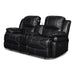 FLYNN CONSOLE LOVESEAT W/ READING LIGHT- BLACK - Visions in Furniture (La Mirada, CA)