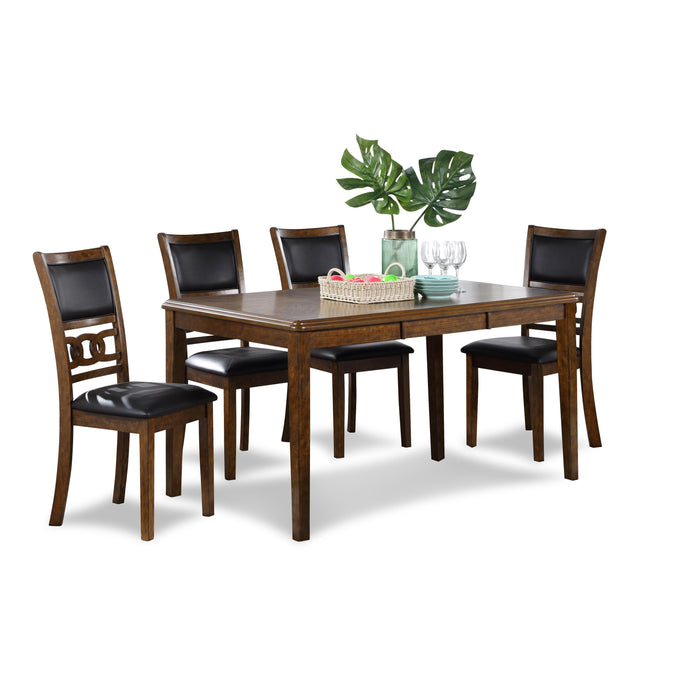 GIA 60" DINING TABLE+CHAIRS (5 PCS/CTN) -BROWN - Visions in Furniture (La Mirada, CA)