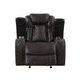 JOSHUA LEATHER GLIDER RECLINER - DK BROWN - Visions in Furniture (La Mirada, CA)