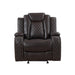 JOSHUA LEATHER GLIDER RECLINER - DK BROWN - Visions in Furniture (La Mirada, CA)