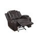 JOSHUA LEATHER GLIDER RECLINER - DK BROWN - Visions in Furniture (La Mirada, CA)