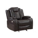 JOSHUA LEATHER GLIDER RECLINER - DK BROWN - Visions in Furniture (La Mirada, CA)