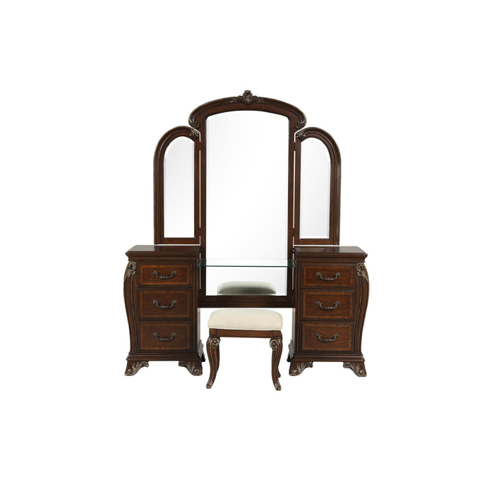 MONTECITO VANITY STOOL - CHERRY
