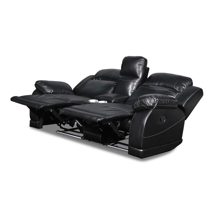 VEGA CONSOLE LOVESEAT - PREMIER BLACK - Visions in Furniture (La Mirada, CA)