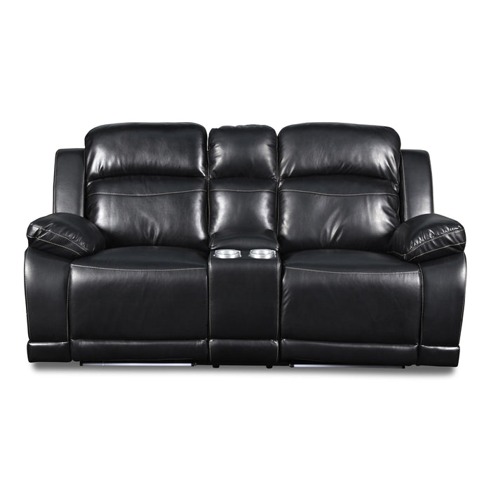 VEGA CONSOLE LOVESEAT - PREMIER BLACK - Visions in Furniture (La Mirada, CA)