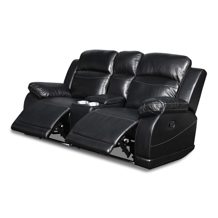 VEGA CONSOLE LOVESEAT - PREMIER BLACK - Visions in Furniture (La Mirada, CA)