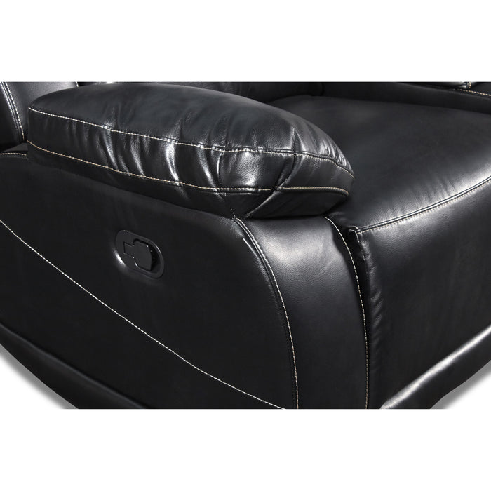 VEGA CONSOLE LOVESEAT - PREMIER BLACK - Visions in Furniture (La Mirada, CA)