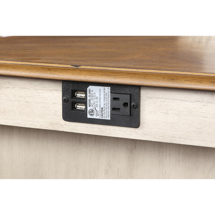 AMY  60" COUNTER TABLE+CHAIRS W/STG  (5 PC)  -2 TONE BISQUE - Visions in Furniture (La Mirada, CA)