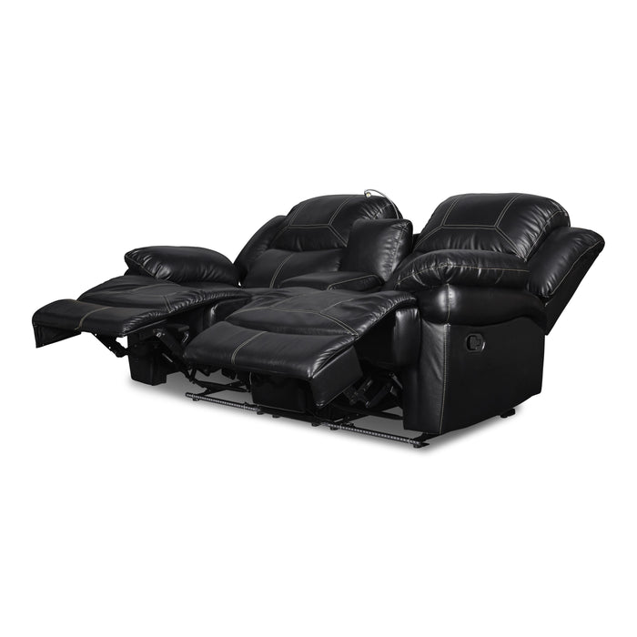 FLYNN CONSOLE LOVESEAT W/ READING LIGHT- BLACK - Visions in Furniture (La Mirada, CA)