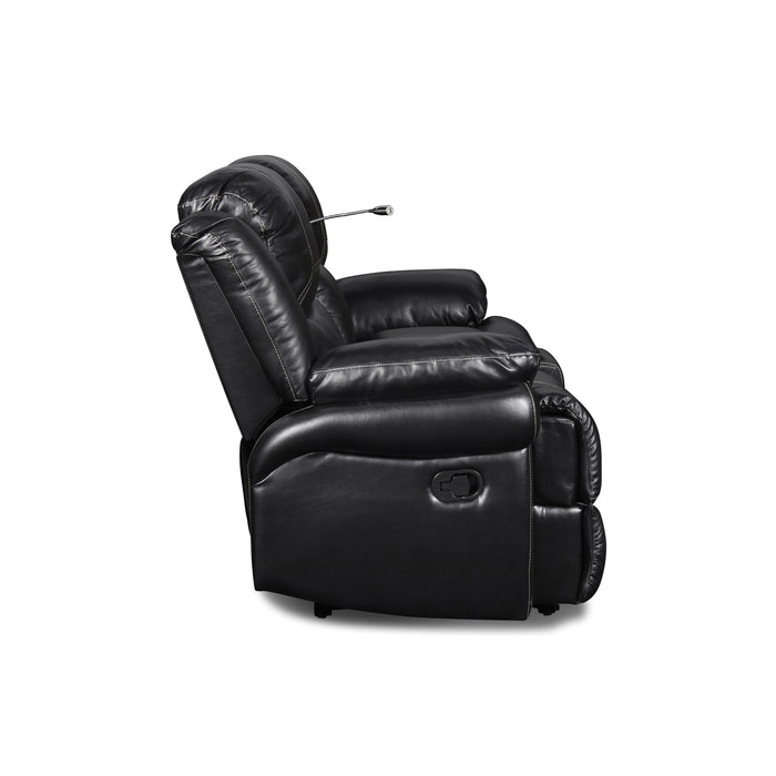 FLYNN CONSOLE LOVESEAT W/ READING LIGHT- BLACK - Visions in Furniture (La Mirada, CA)