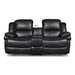 FLYNN CONSOLE LOVESEAT W/ READING LIGHT- BLACK - Visions in Furniture (La Mirada, CA)