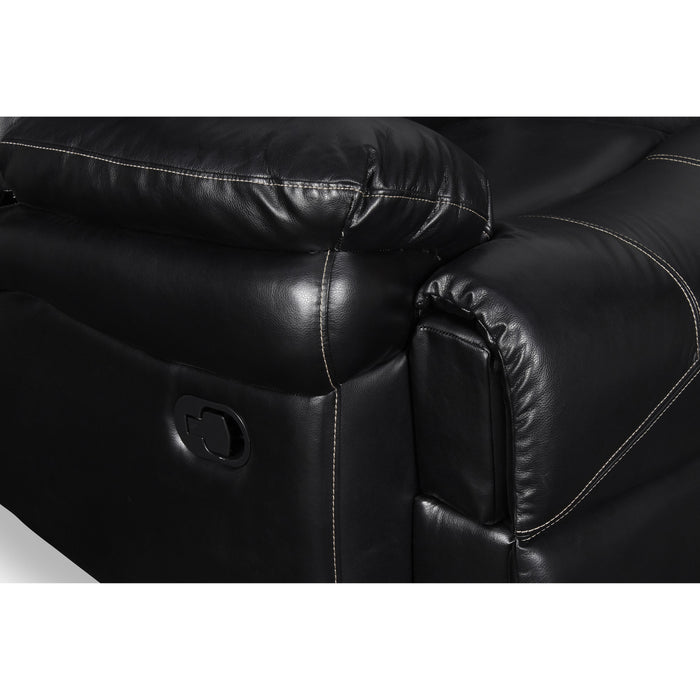 FLYNN CONSOLE LOVESEAT W/ READING LIGHT- BLACK - Visions in Furniture (La Mirada, CA)