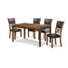 GIA 60" DINING TABLE+CHAIRS (5 PCS/CTN) -BROWN - Visions in Furniture (La Mirada, CA)