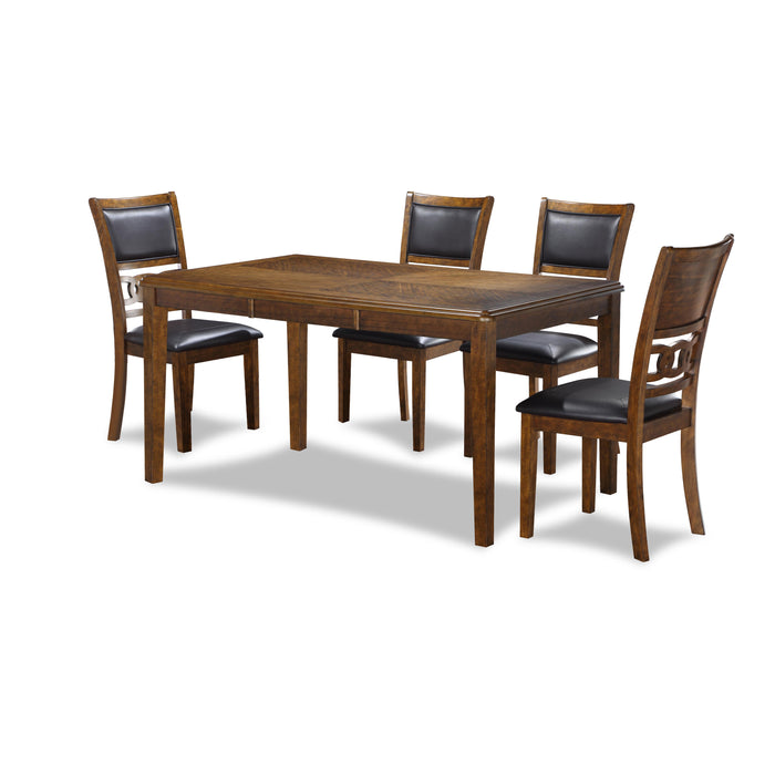 GIA 60" DINING TABLE+CHAIRS (5 PCS/CTN) -BROWN - Visions in Furniture (La Mirada, CA)