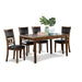 GIA 60" DINING TABLE+CHAIRS (5 PCS/CTN) -BROWN - Visions in Furniture (La Mirada, CA)