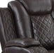 JOSHUA LEATHER GLIDER RECLINER - DK BROWN - Visions in Furniture (La Mirada, CA)