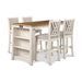 AMY 60" COUNTER TABLE+CHAIRS W/STG (5 PC) -2 TONE BISQUE - Visions in Furniture (La Mirada, CA)