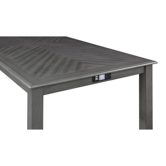 AMY 60" COUNTER TABLE+CHAIRS W/STG (5 PCS) -GRAY - Visions in Furniture (La Mirada, CA)
