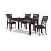 GIA 60" DINING TABLE+CHAIRS (5 PCS/CTN) -EBONY - Visions in Furniture (La Mirada, CA)