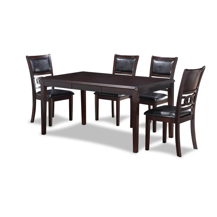 GIA 60" DINING TABLE+CHAIRS (5 PCS/CTN) -EBONY - Visions in Furniture (La Mirada, CA)