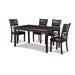 GIA 60" DINING TABLE+CHAIRS (5 PCS/CTN) -EBONY - Visions in Furniture (La Mirada, CA)