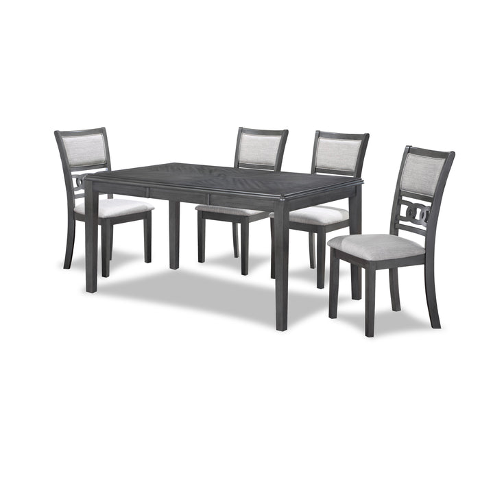 GIA 5 PC 60" DINING TABLE & 4 CHAIRS-GRAY