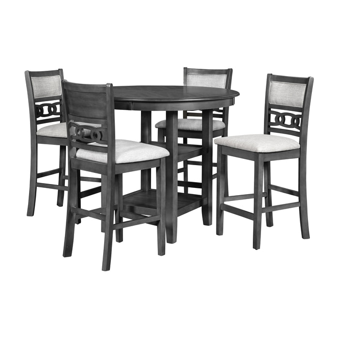 GIA 5 PC 60" DINING TABLE & 4 CHAIRS-GRAY